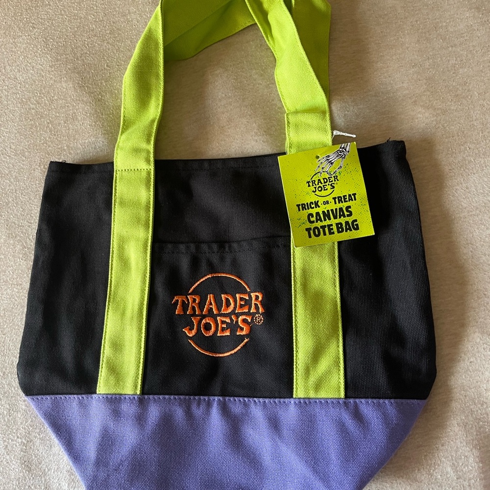 HALLOWEEN TRADER JOES MINI CANVAS TOTE BAG